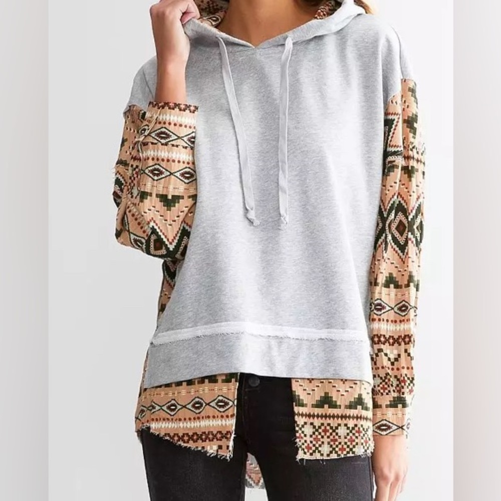 Pieced Aztec hoodie